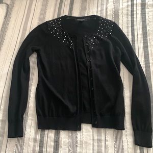 Black long sleeve cardigan with a little “sparkle”